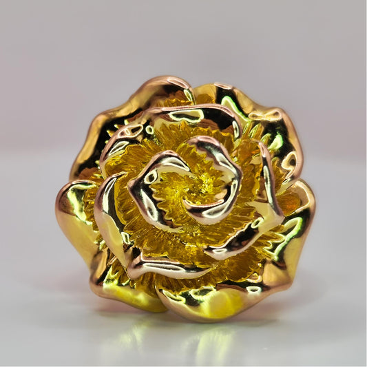14ct gold flower cocktail ring right front view image