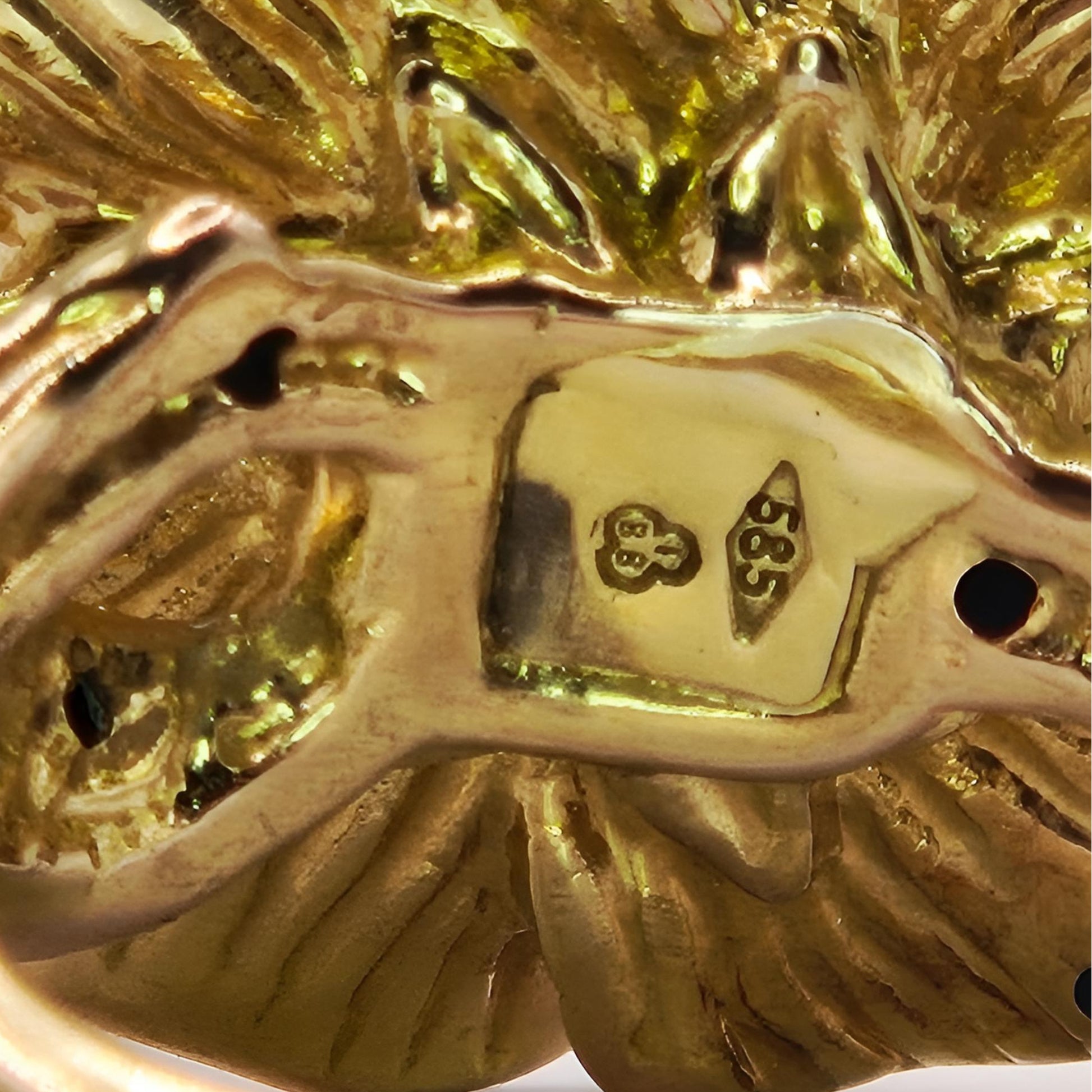 14ct gold flower cocktail ring stamp 585