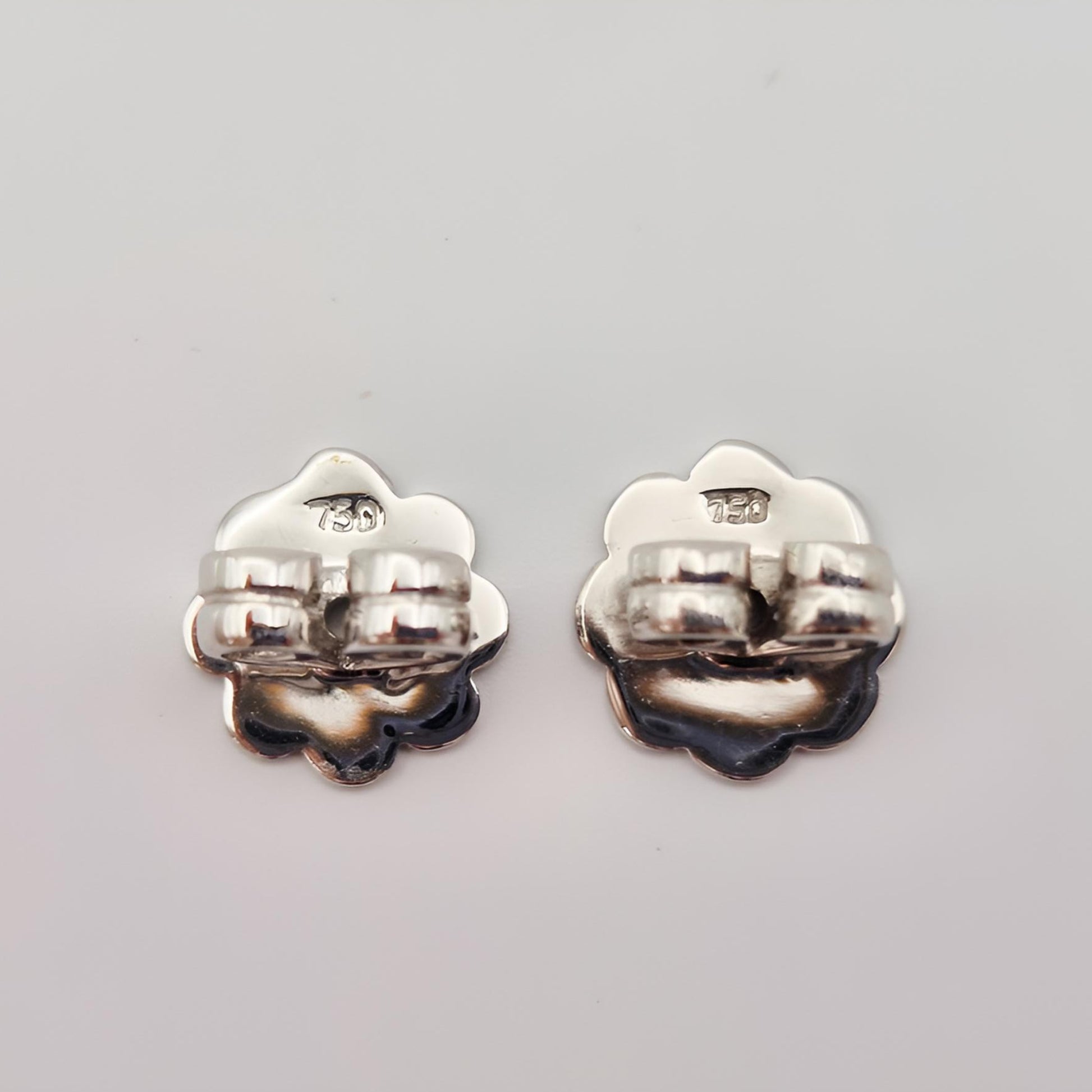 18ct white gold aquamarine and diamond halo cluster stud earrings butterfly above