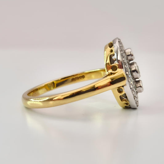 18ct yellow gold diamond dress ring hallmarked from right view
