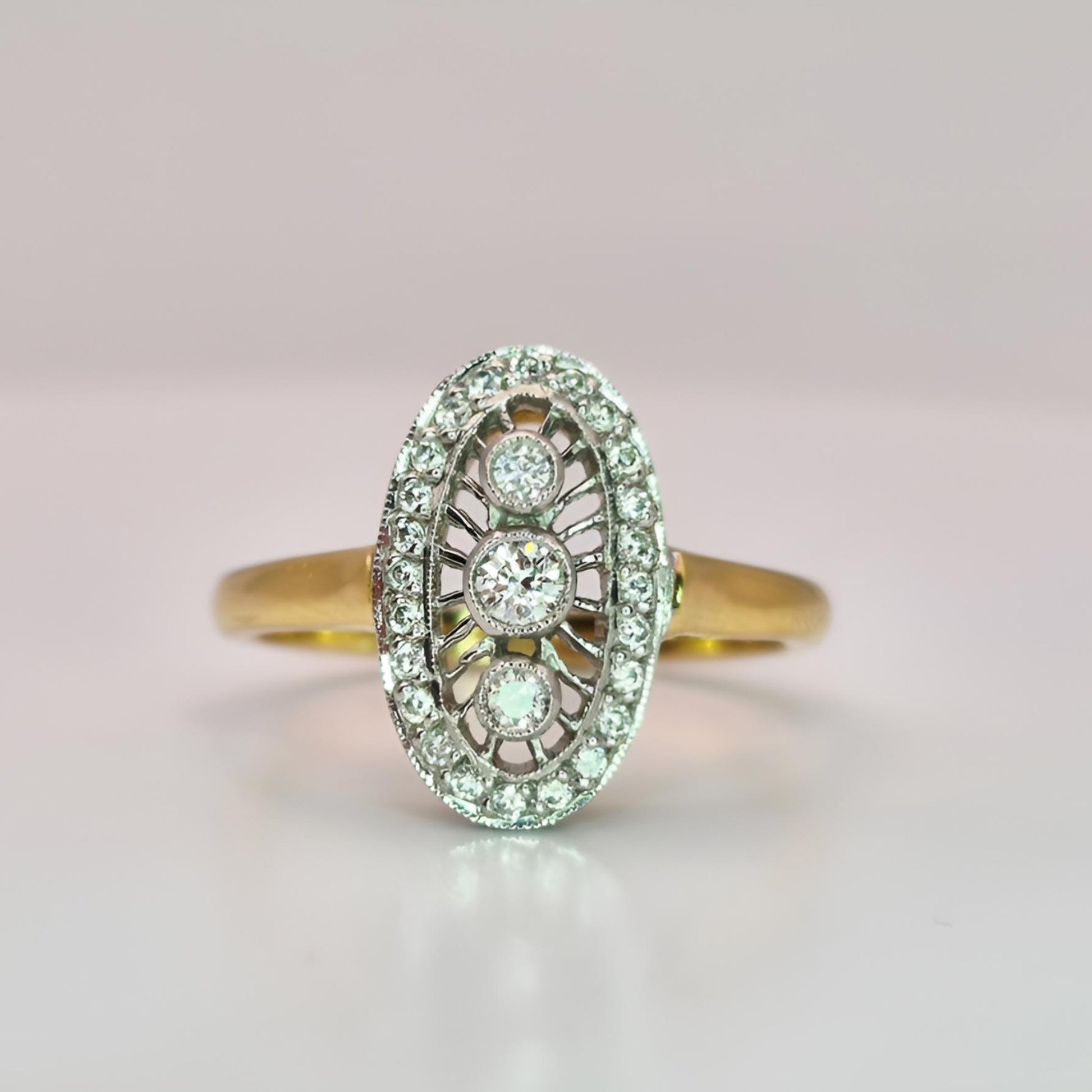 18ct yellow gold diamond dress ring opposite