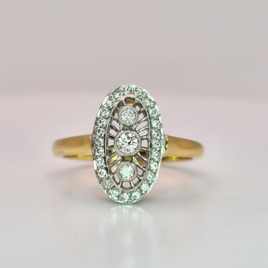 18ct yellow gold diamond dress ring opposite