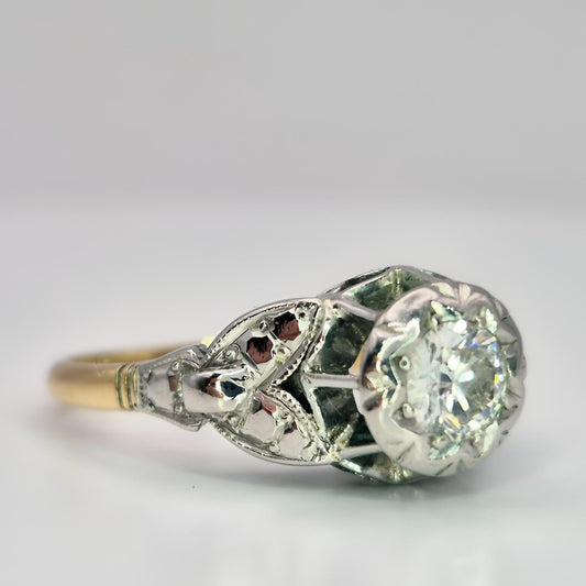 18ct yellow gold single stone diamond ring