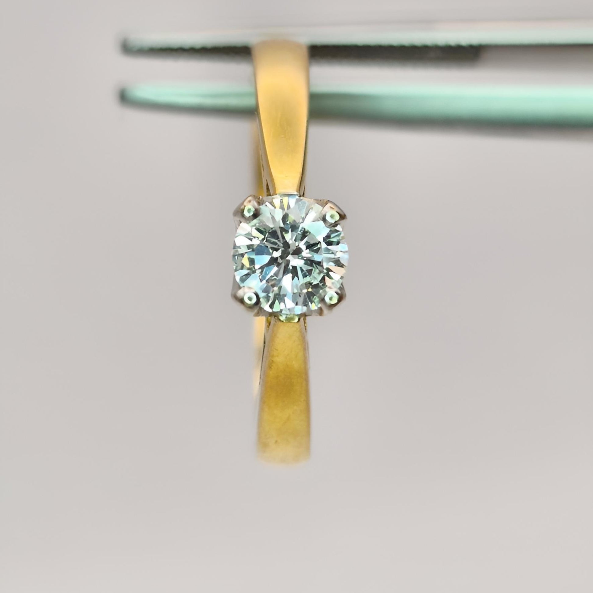 18ct yellow gold single stone diamond wedding ring fit solitaire ring engagement ring