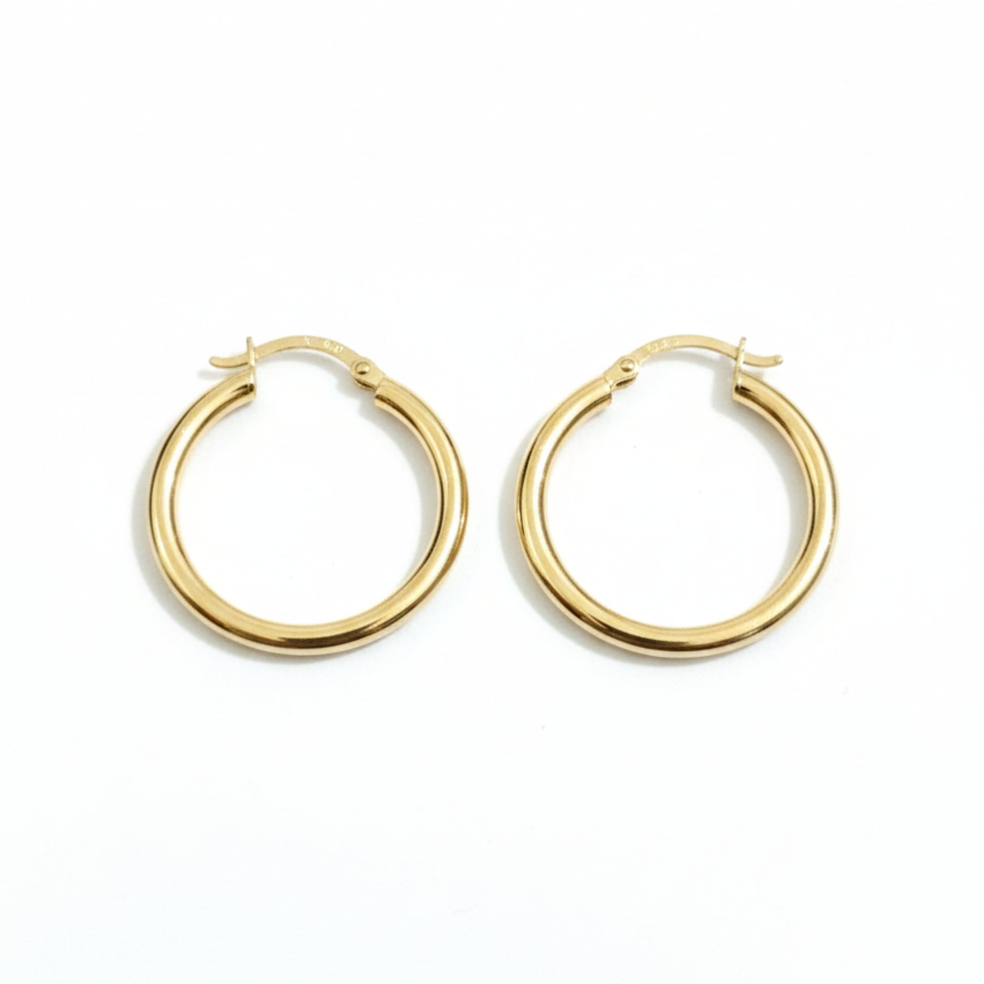 375 gold 20mm hoop earrings plain