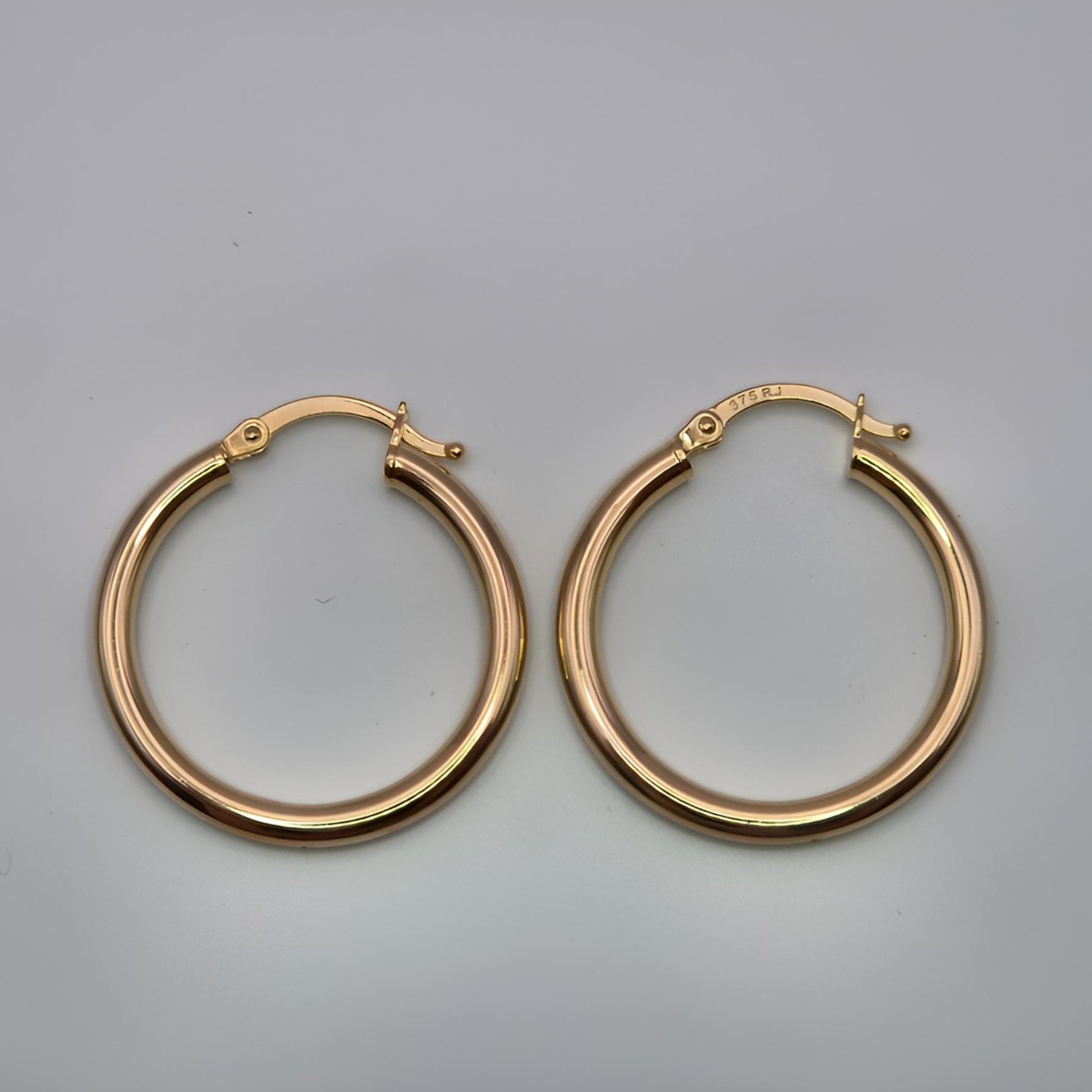375 gold 20mm hoop earrings