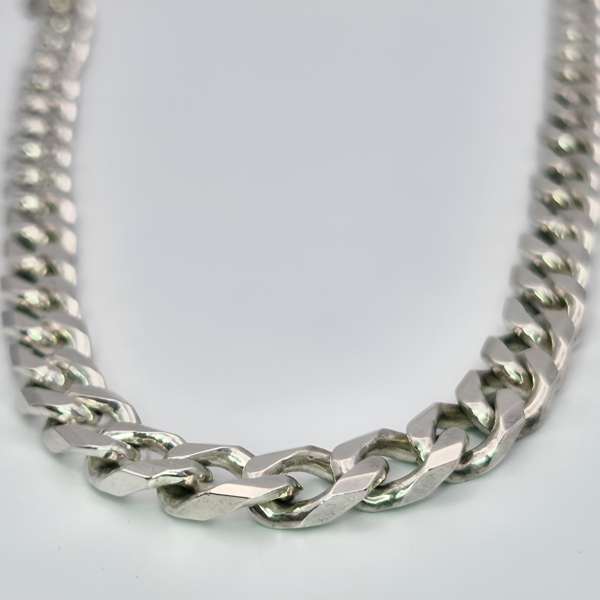 925 silver curb solid heavy links 20 inch chain hallmarked bail
