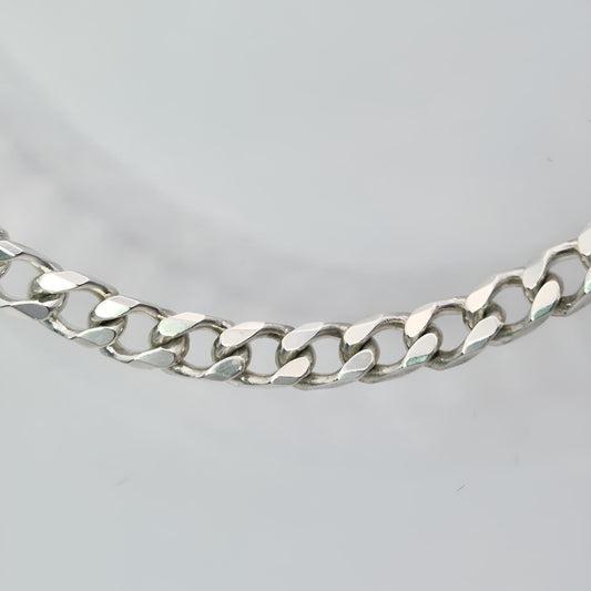 925 silver curb solid links 20 inch chain front closer