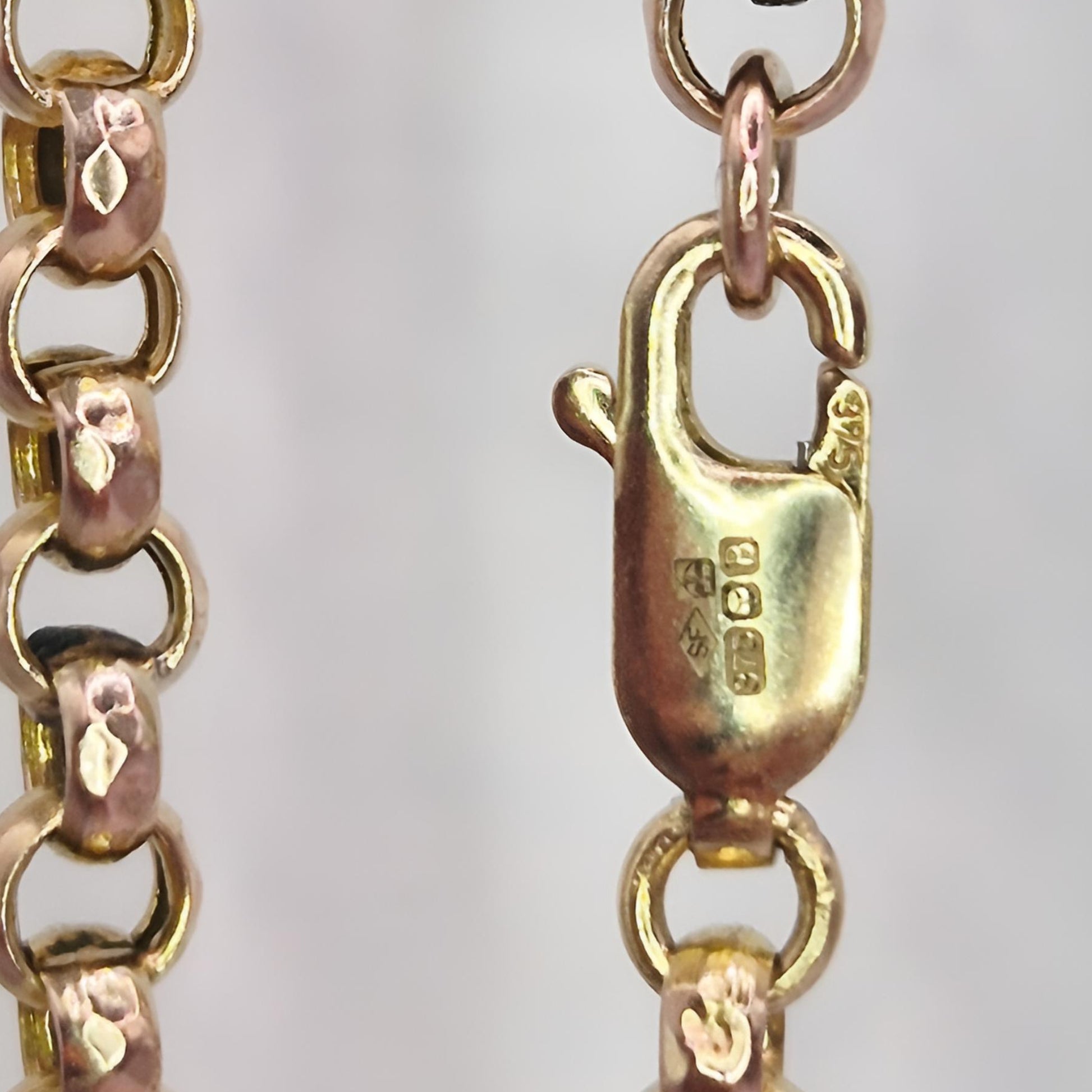 9ct gold belcher chain 24.5 inch hallmark