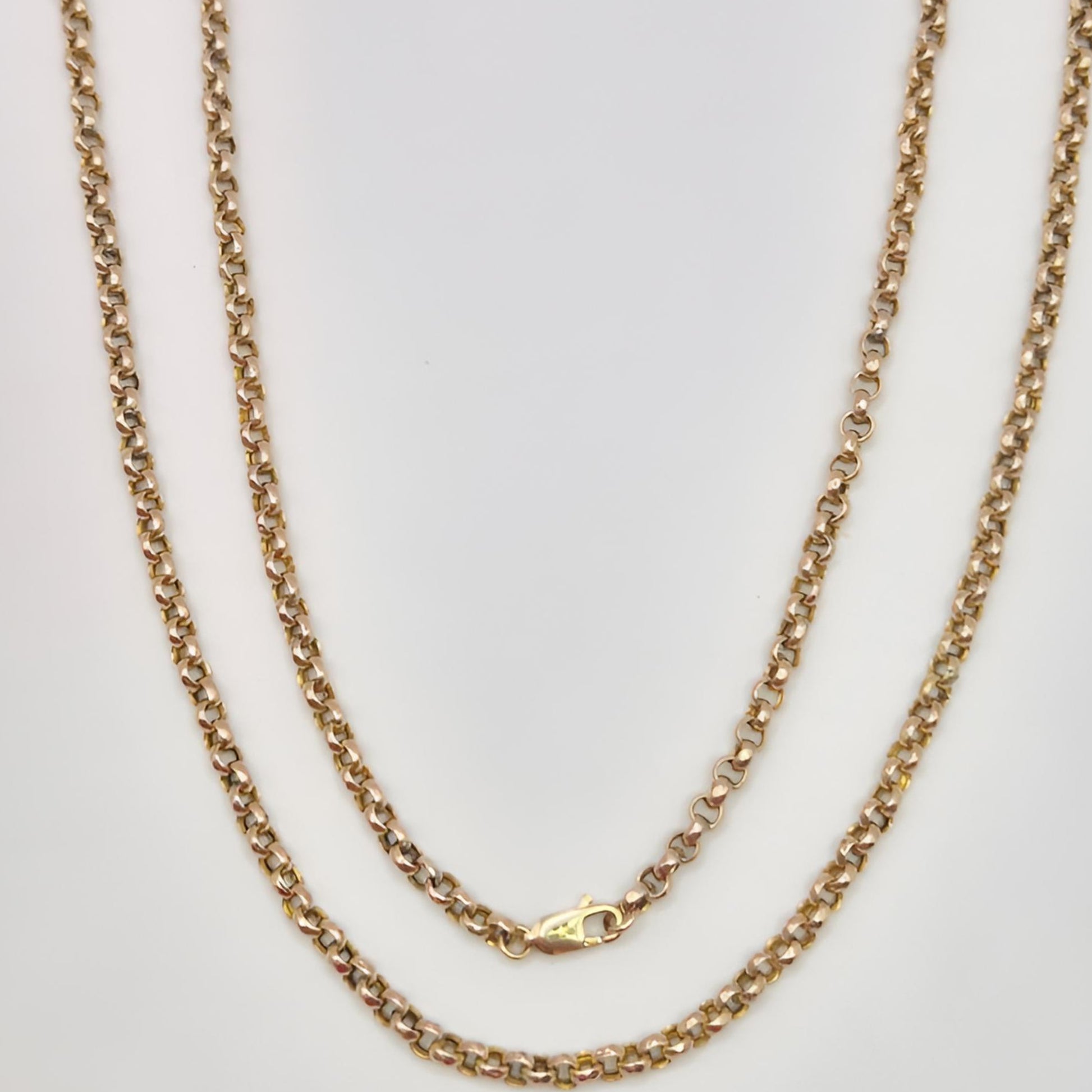 9ct gold belcher chain 24.5 inch long
