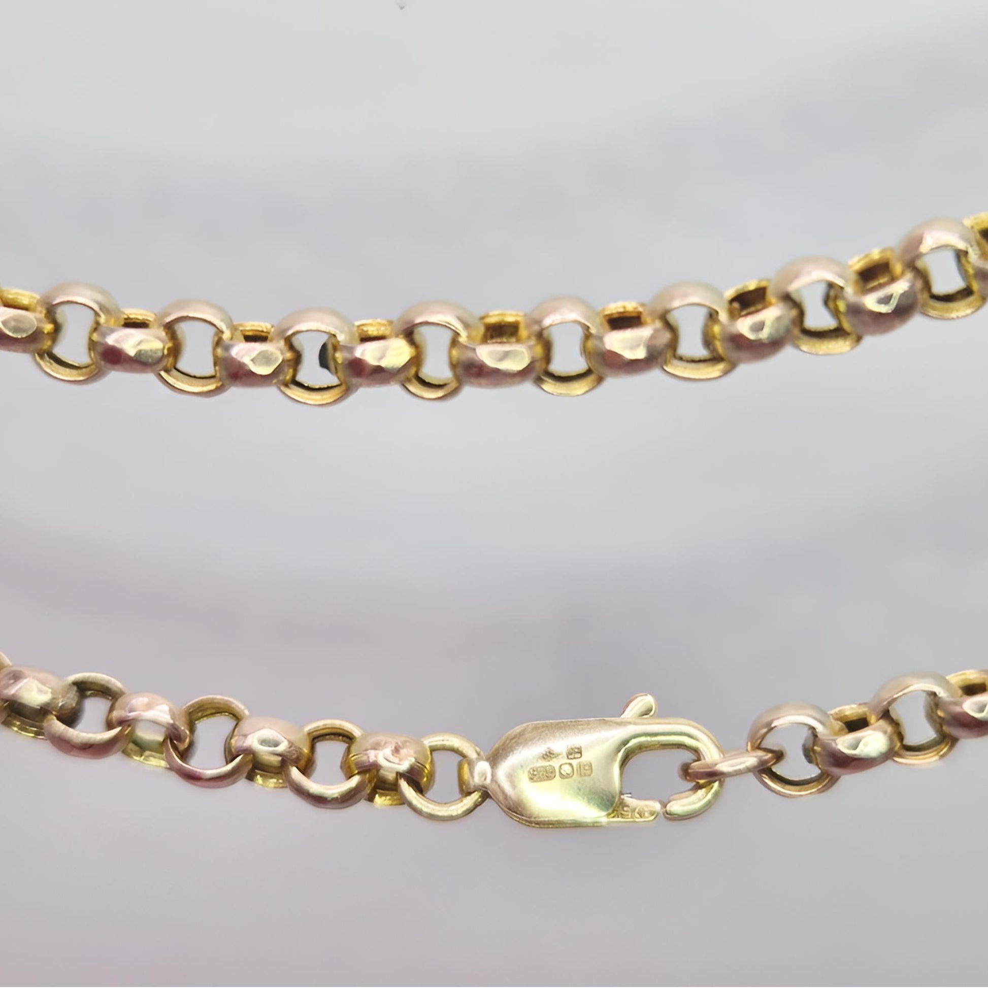 9ct gold belcher chain 24.5 inch trigger clasp