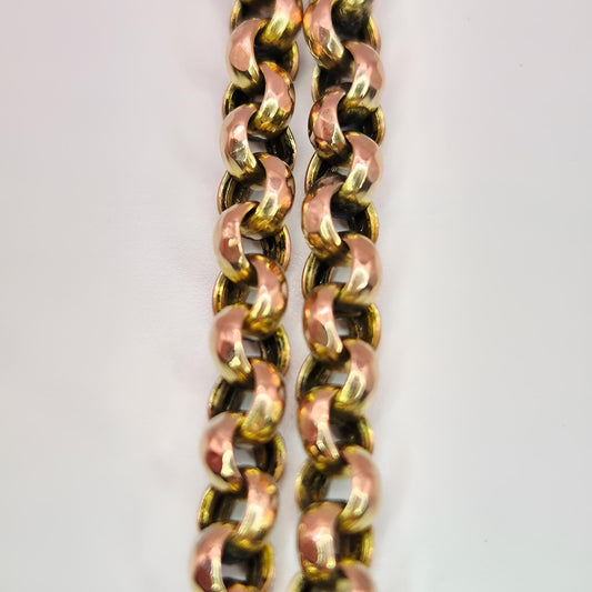 9ct gold belcher chain bracelet close link view