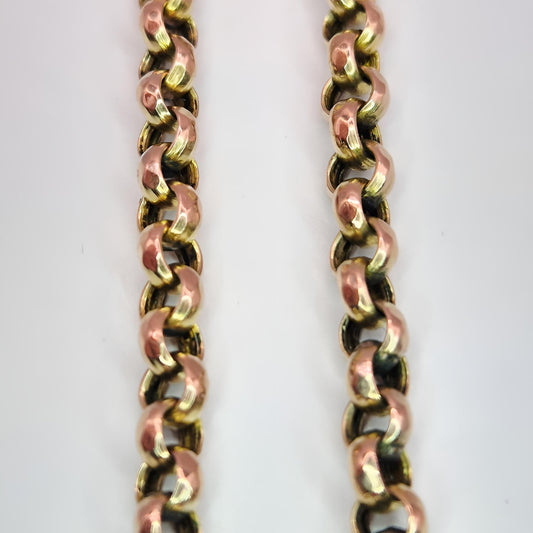 9ct gold belcher chain bracelet close view