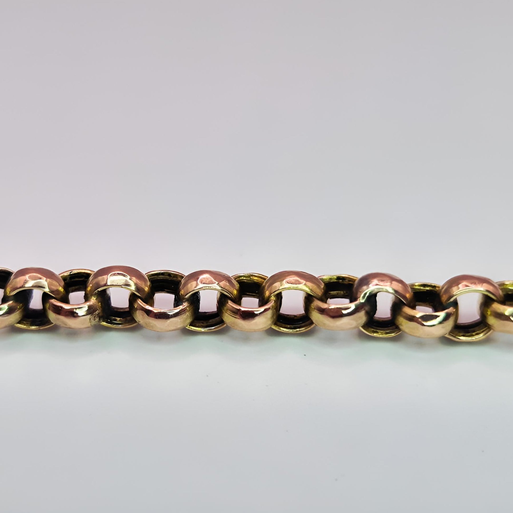 9ct gold belcher chain bracelet links close image