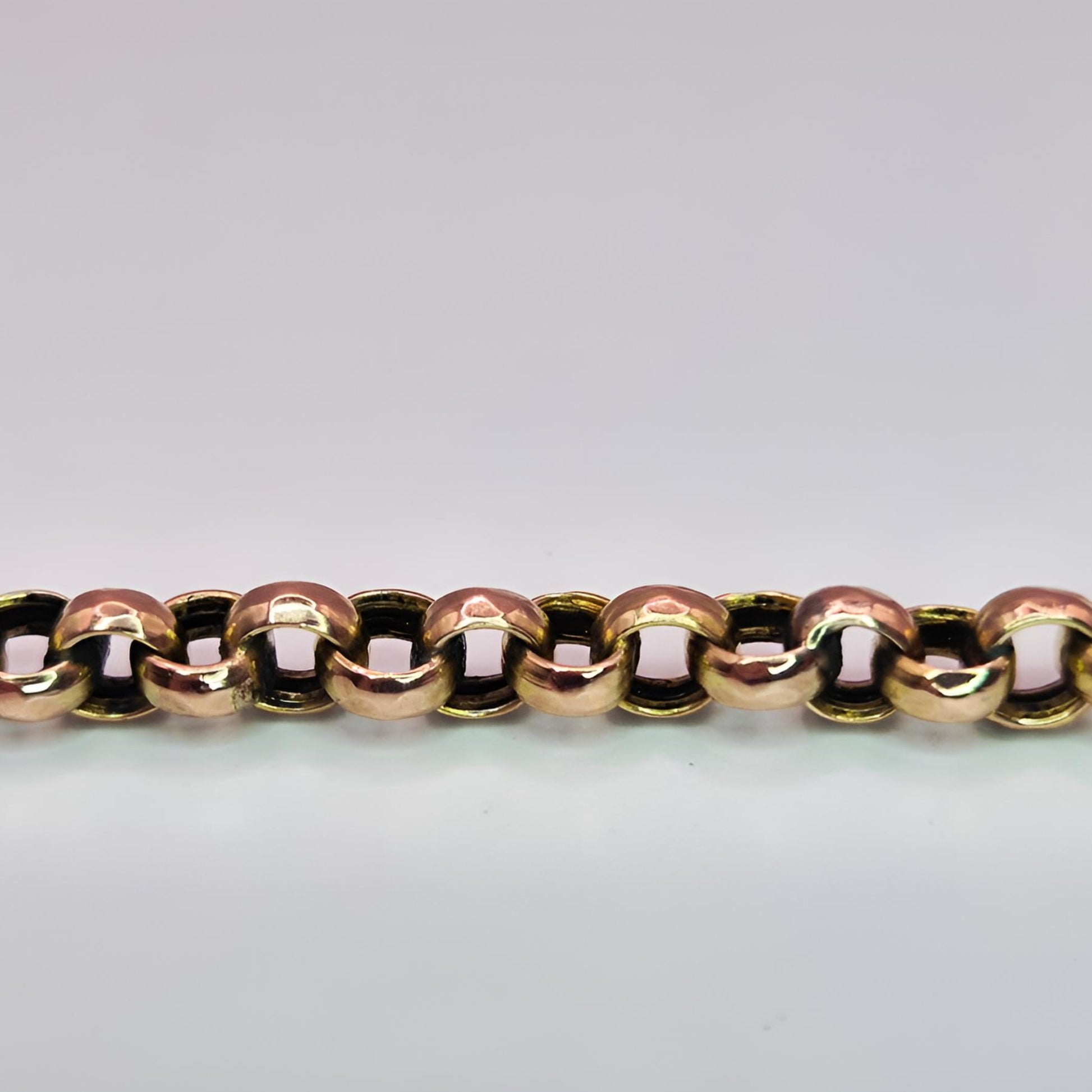 9ct gold belcher chain bracelet links closer image