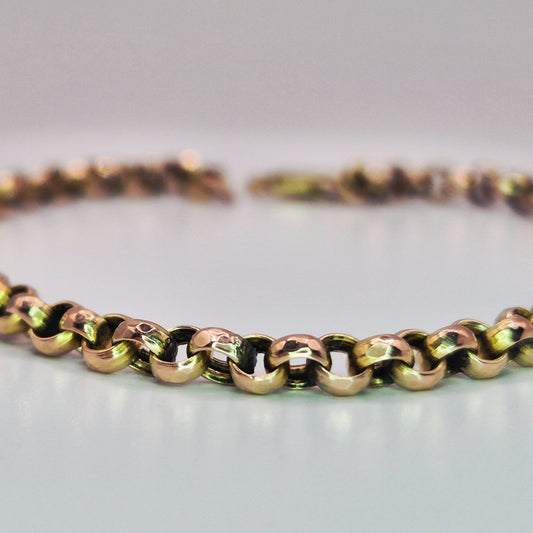 9ct gold belcher chain style bracelet front