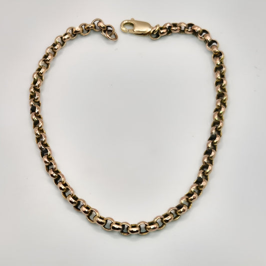 9ct gold belcher chain style bracelet full image