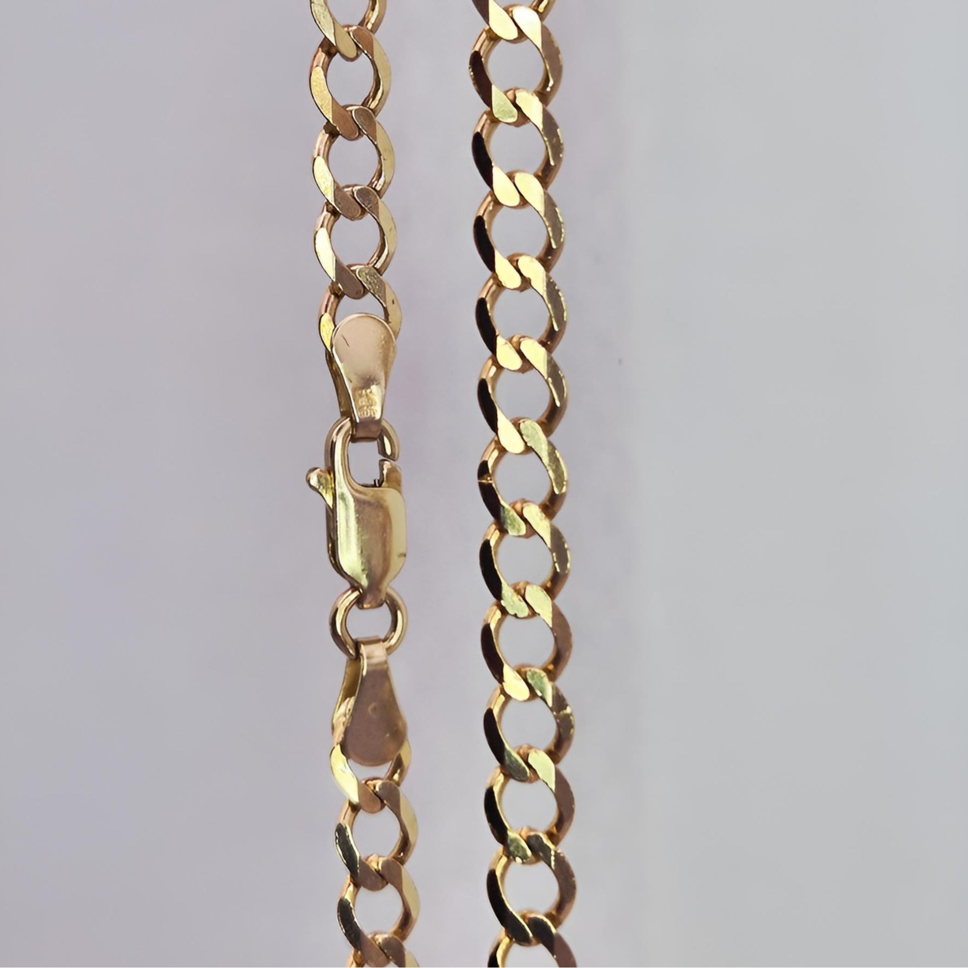 9ct gold curb 22inch chain 4.5mm wide links