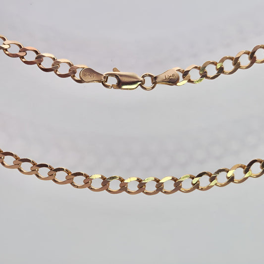 9ct gold curb chain 22inch 4.5mm front