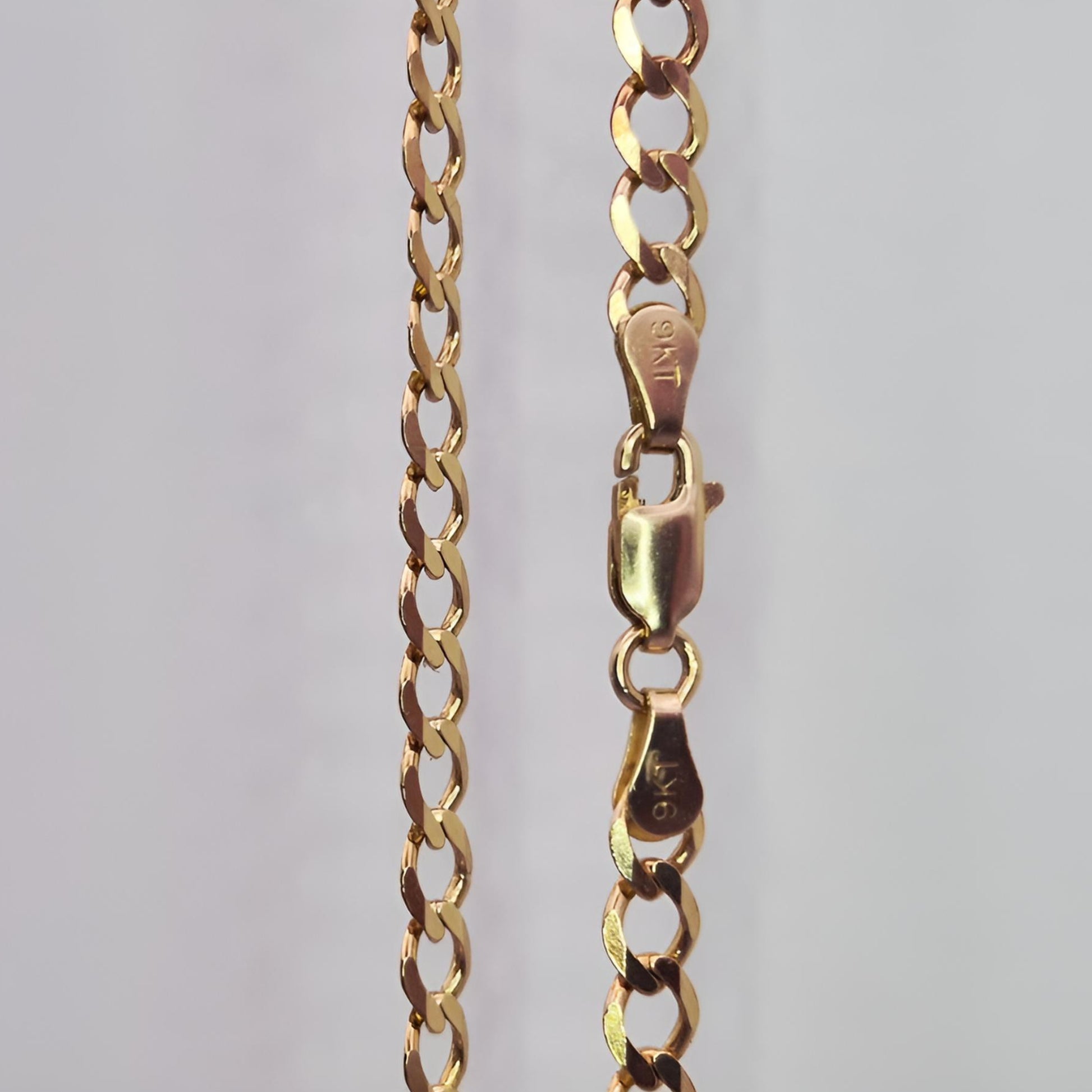 9ct gold curb chain 22inch 4.5mm wide