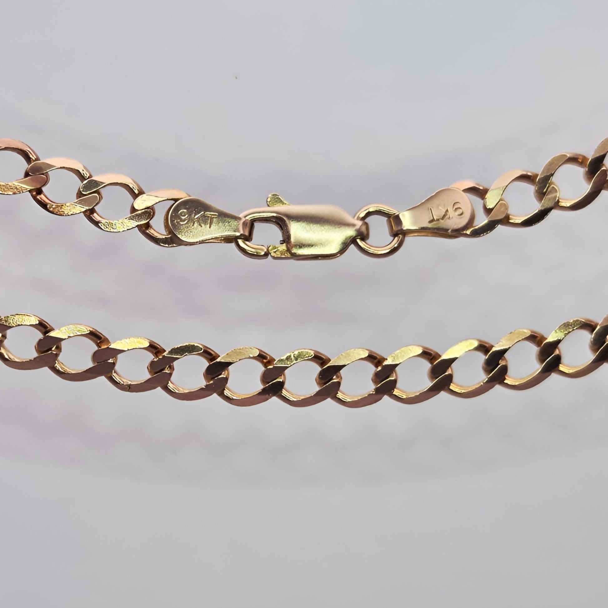 9ct gold curb chain 22inch front