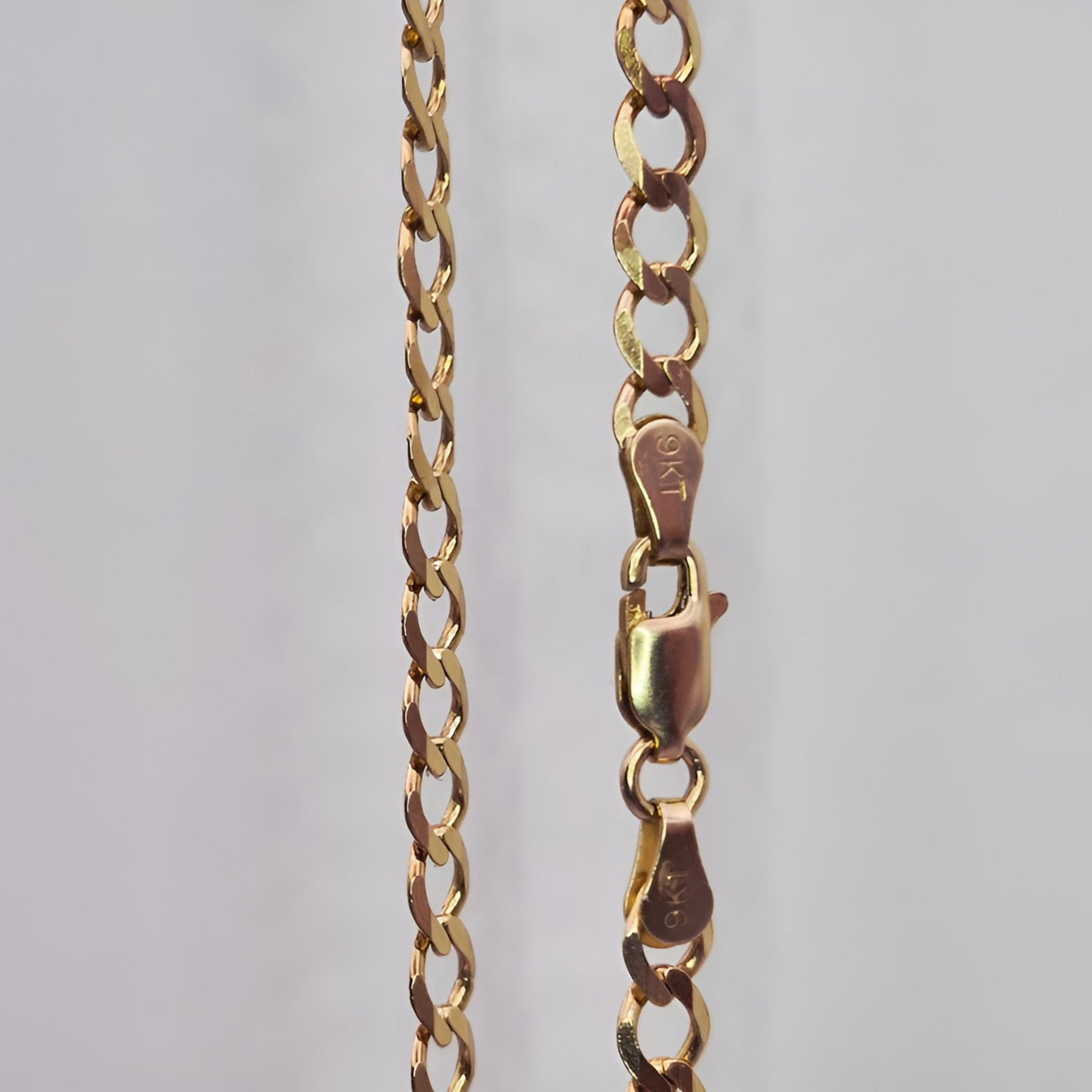 9ct gold curb chain 4.5mm wide links