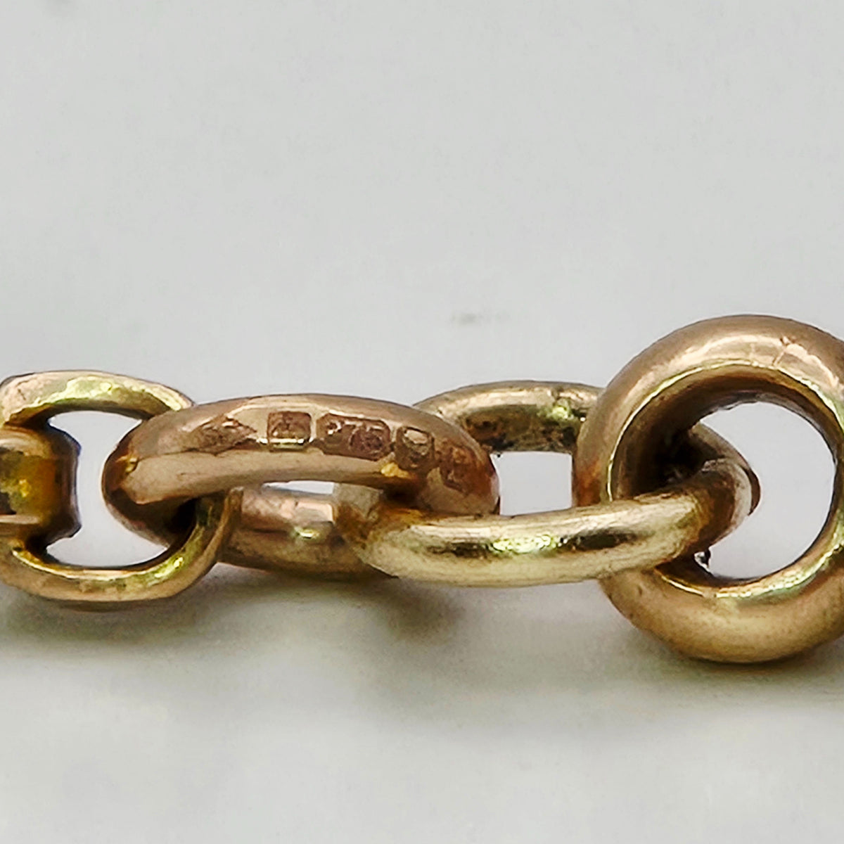9ct gold flat link belcher bracelet hallmarked