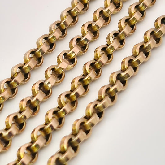 9ct gold flat link belcher chain with trigger clasp