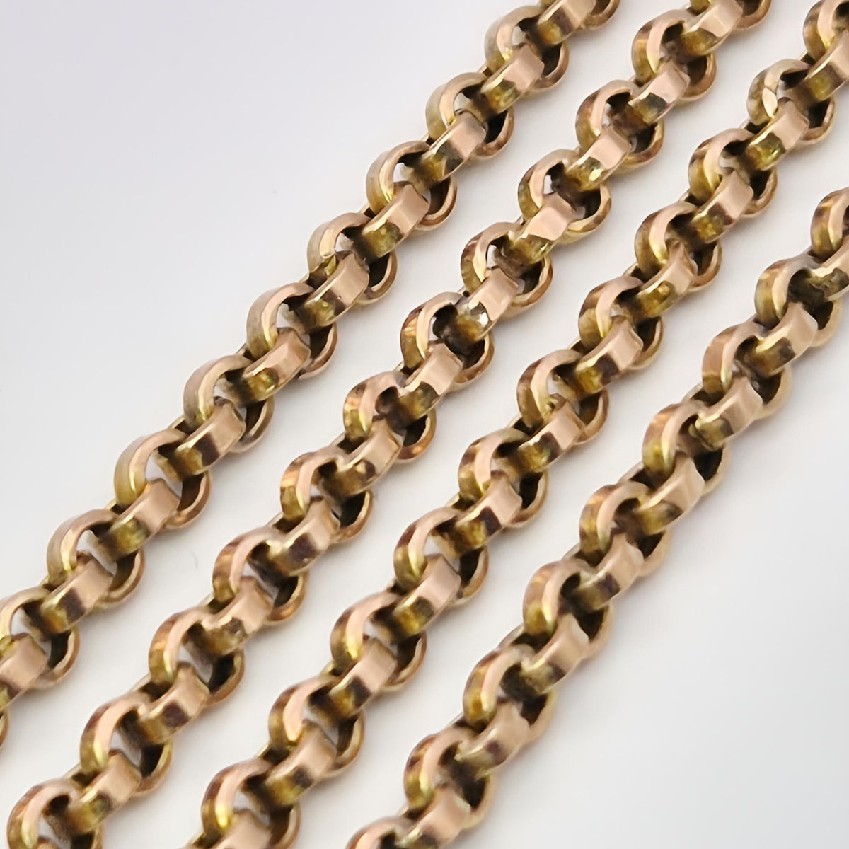 9ct gold flat link belcher chain
