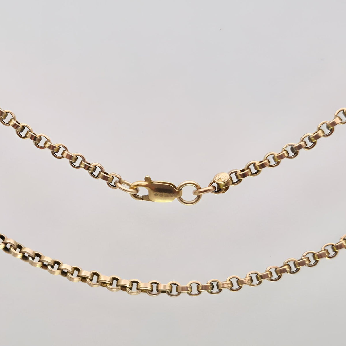 9ct gold flat link style belcher chain