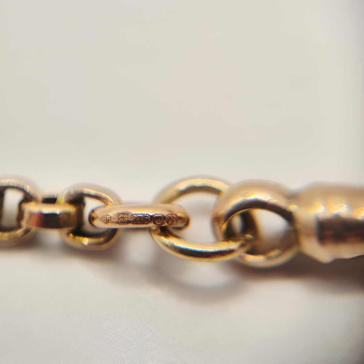 9ct gold flat top belcher bracelet full hallmarked