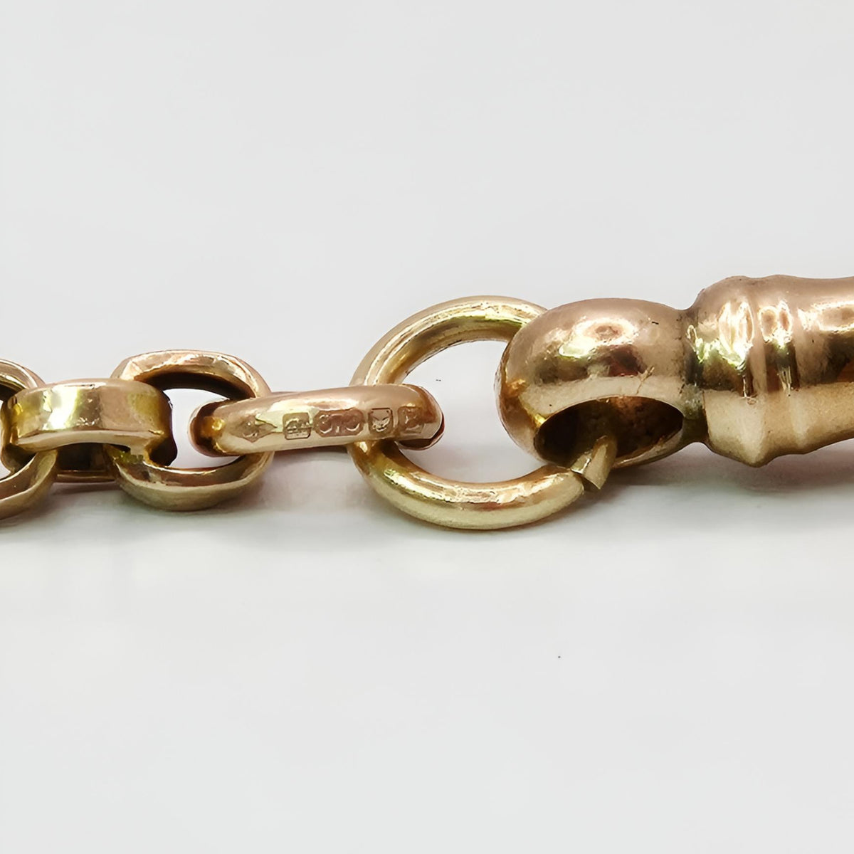 9ct gold flat top belcher bracelet hallmarked