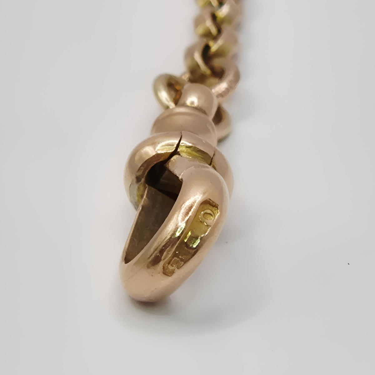 9ct gold flat top belcher bracelet stamp
