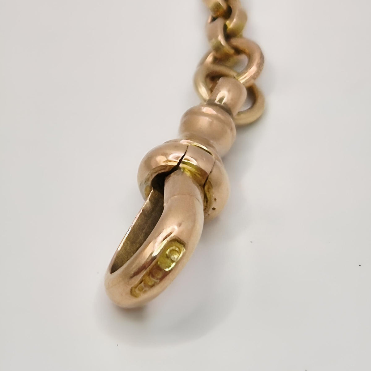 9ct gold flat top belcher bracelet swivel clasp end