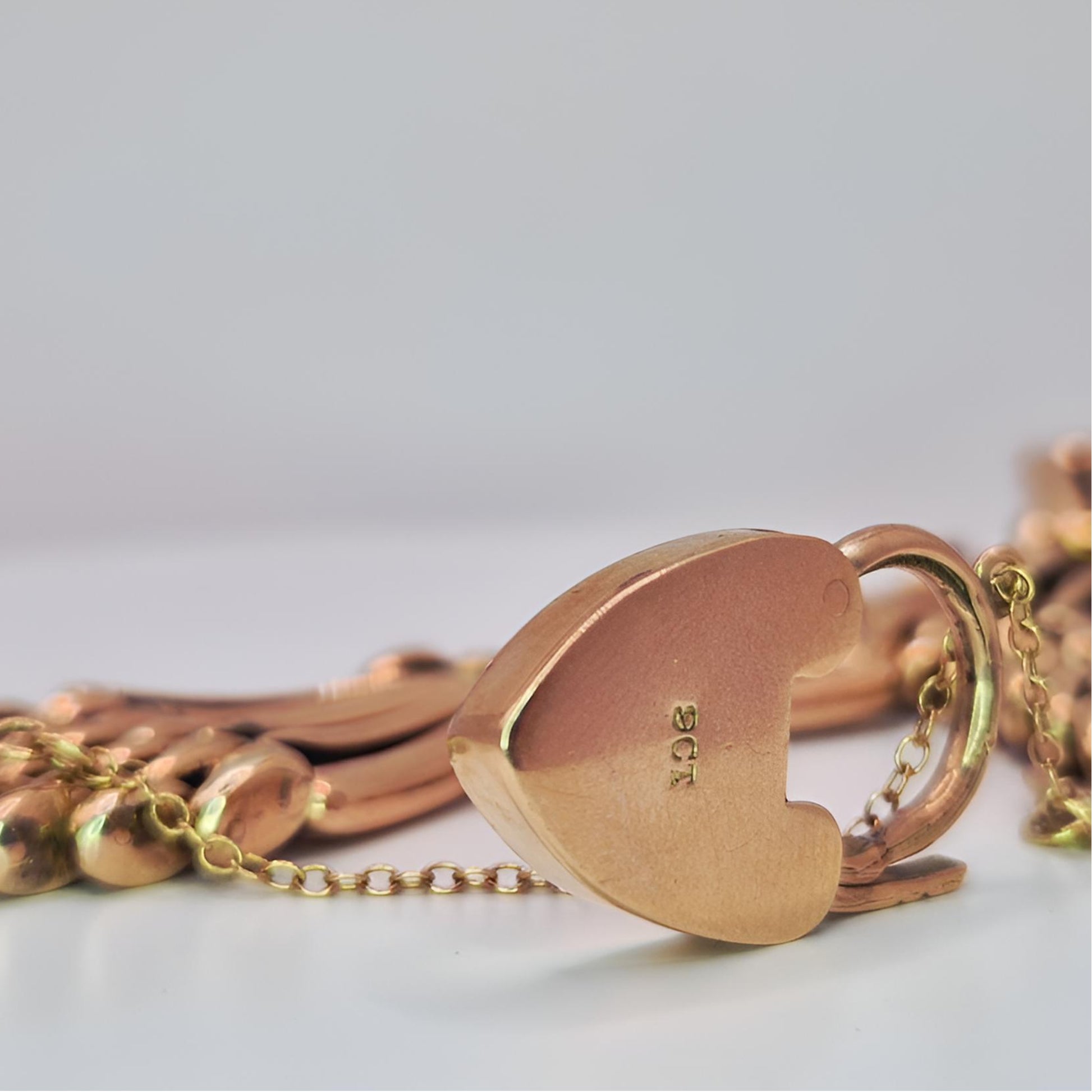 9ct gold gate bracelet padlock clasp stamp