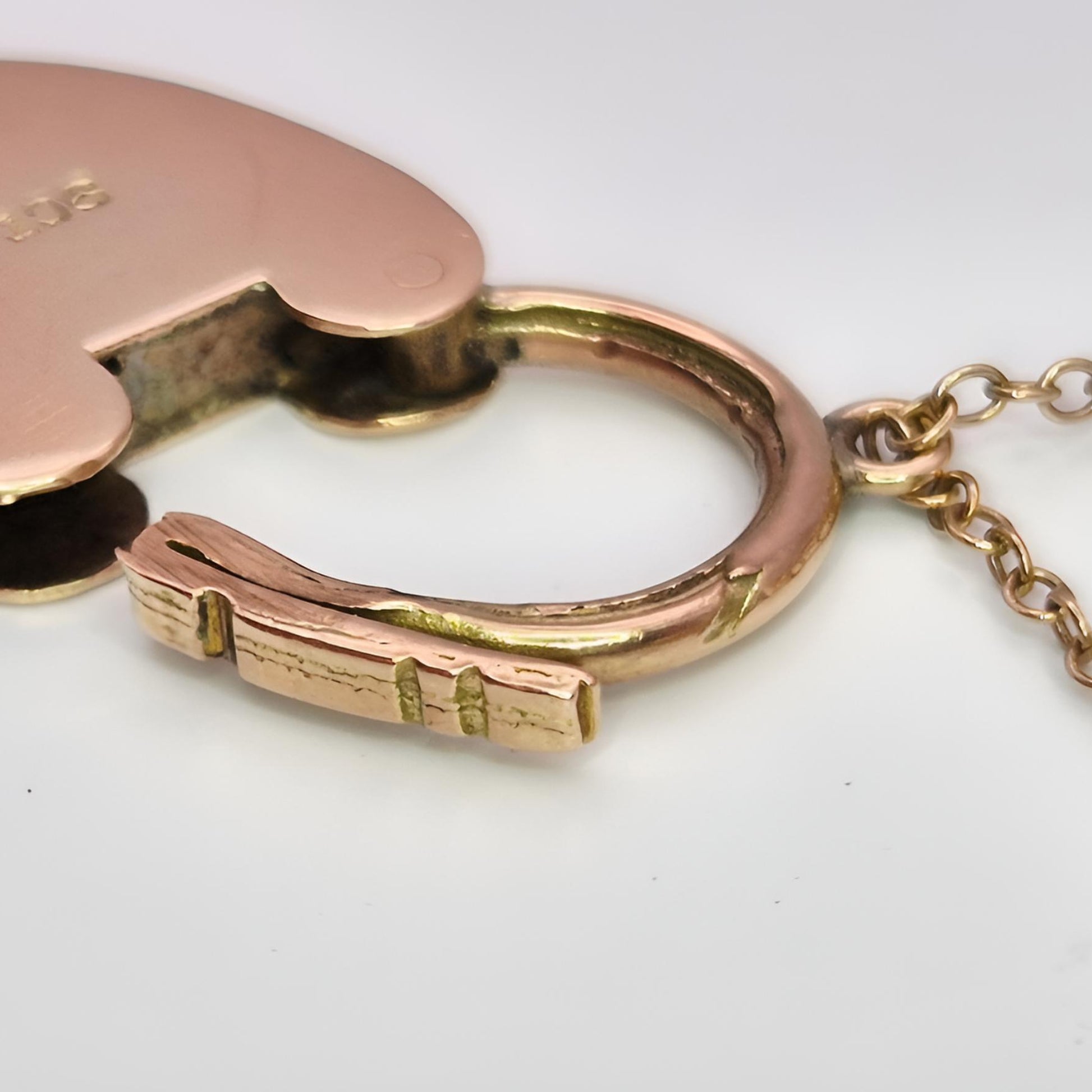 9ct gold gate bracelet padlock hinge wear