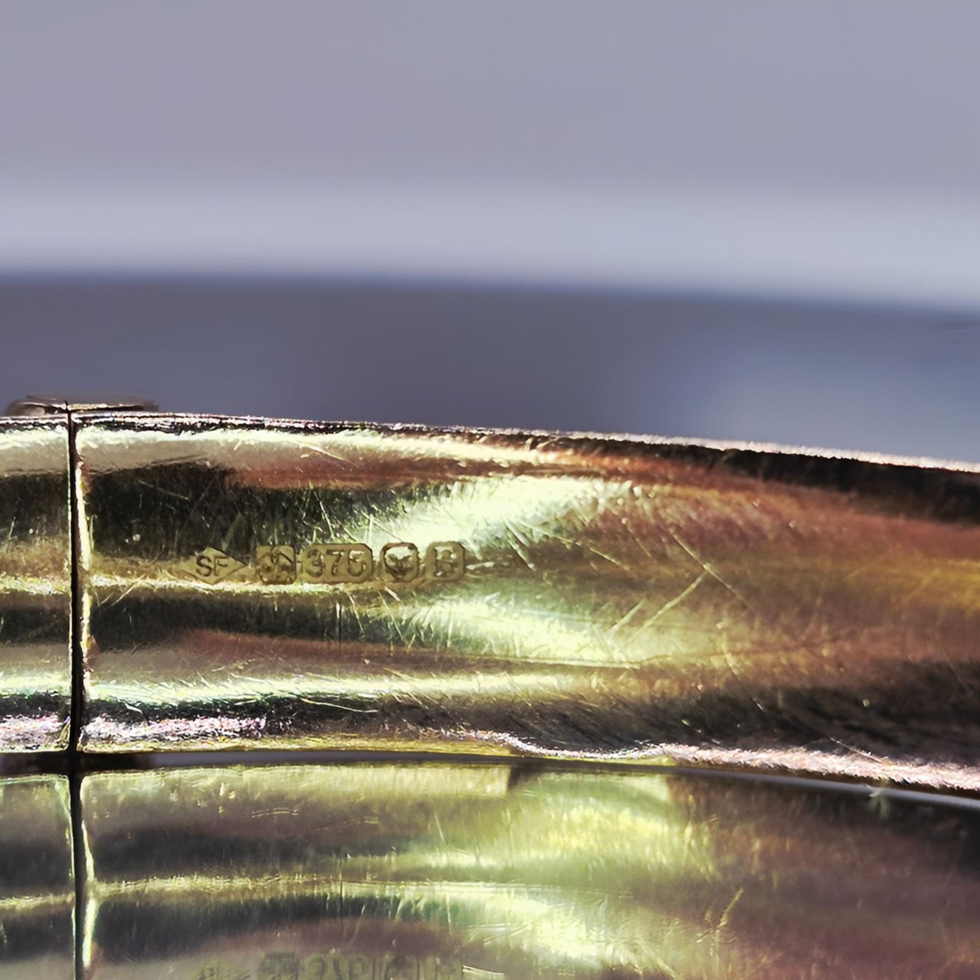 9ct gold hallmarked bangle fully patterned full hallmark sofitgold sponsor mark