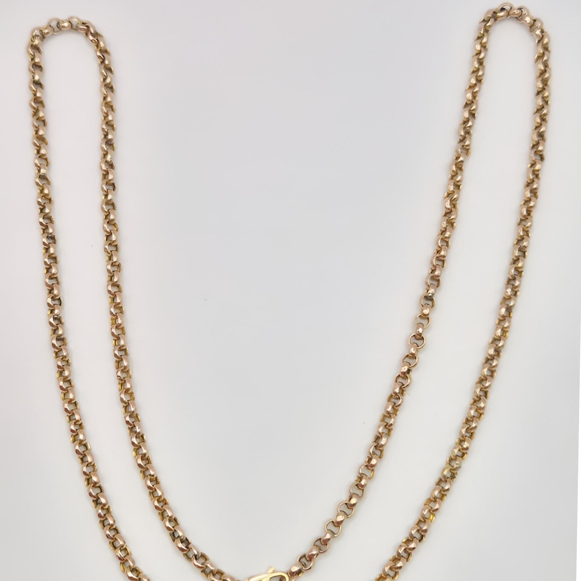 9ct yellow gold belcher chain 24.5 inch long