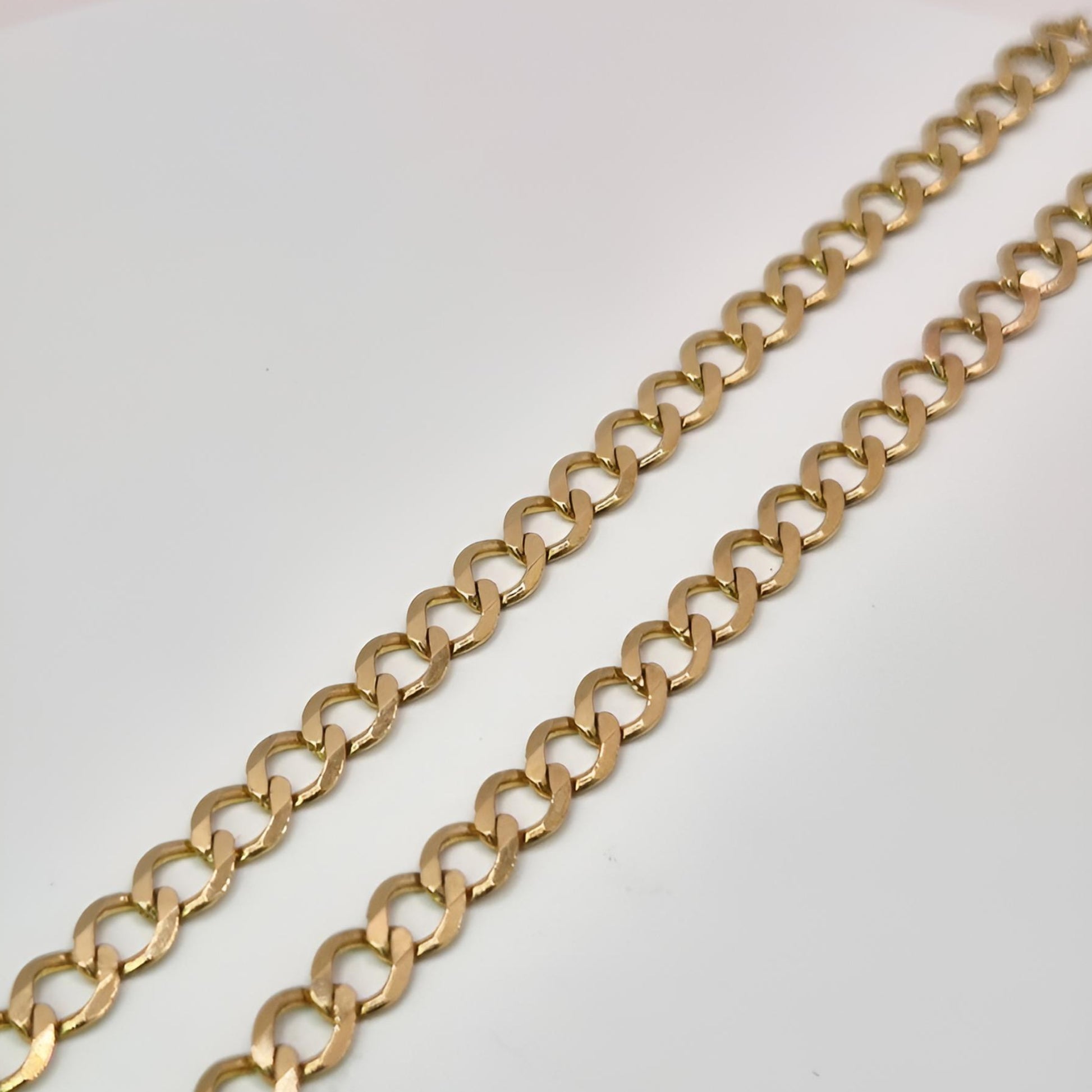 9ct yellow gold curb 22inch chain 4.5mm flat curb