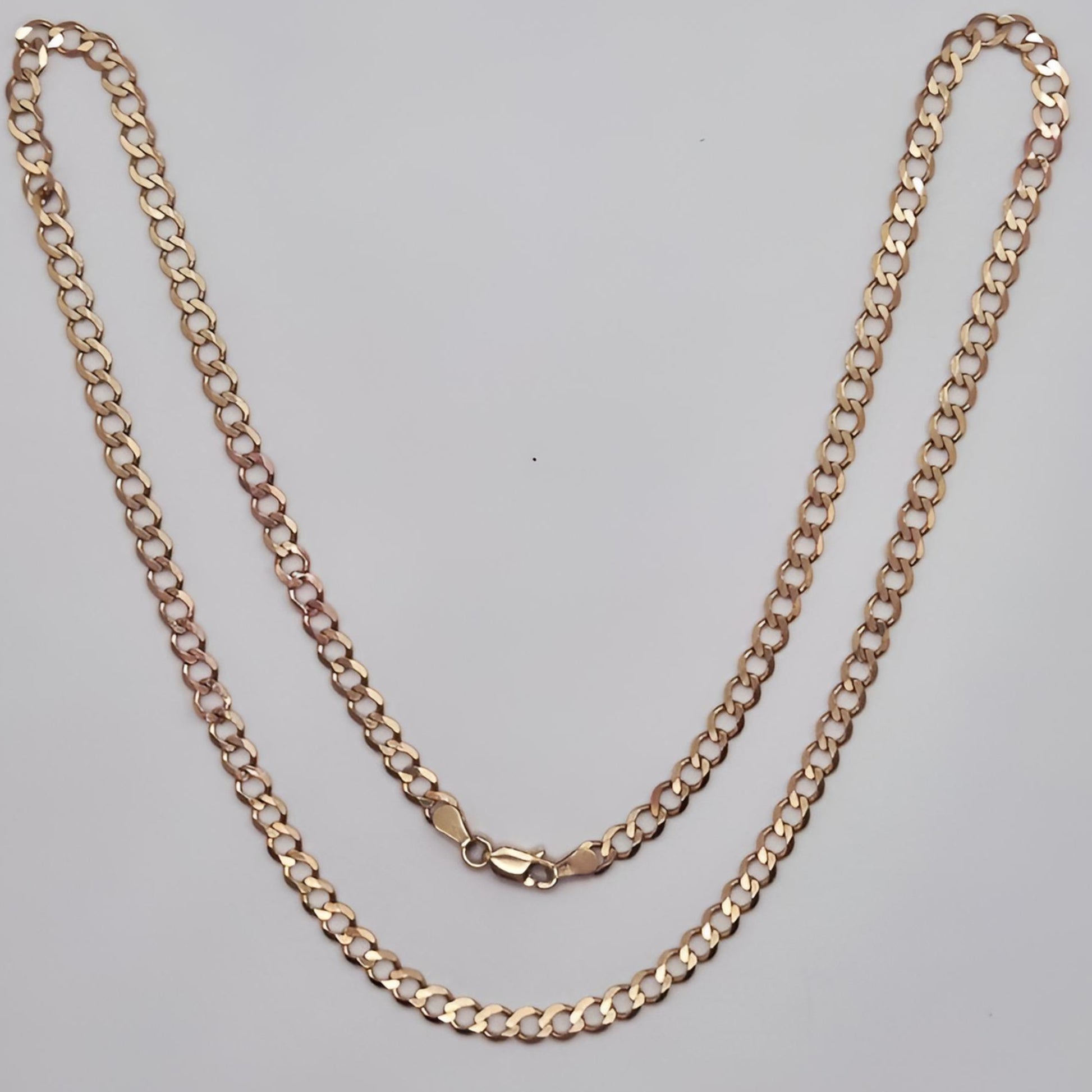 9ct yellow gold curb 22inch chain 4.5mm full chain