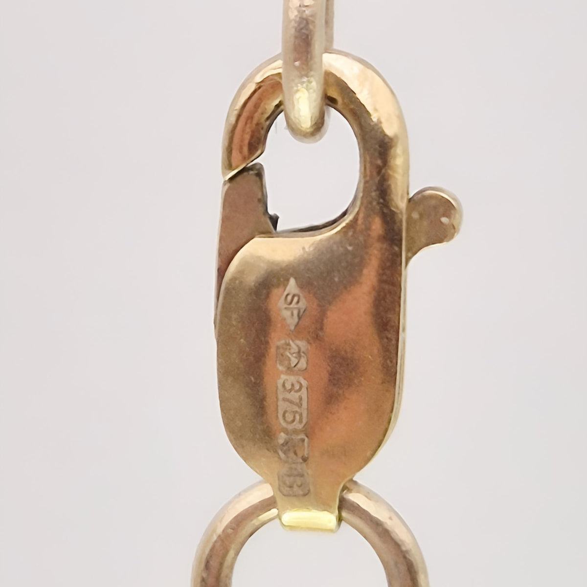9ct yellow gold flat link belcher chain hallmark