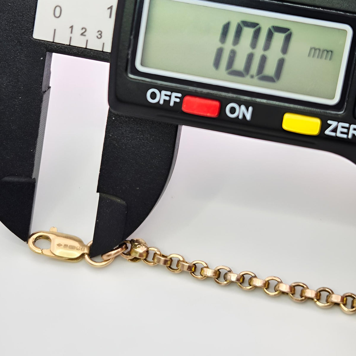 9ct yellow gold flat link belcher chain hallmarked 10mm trigger clasp