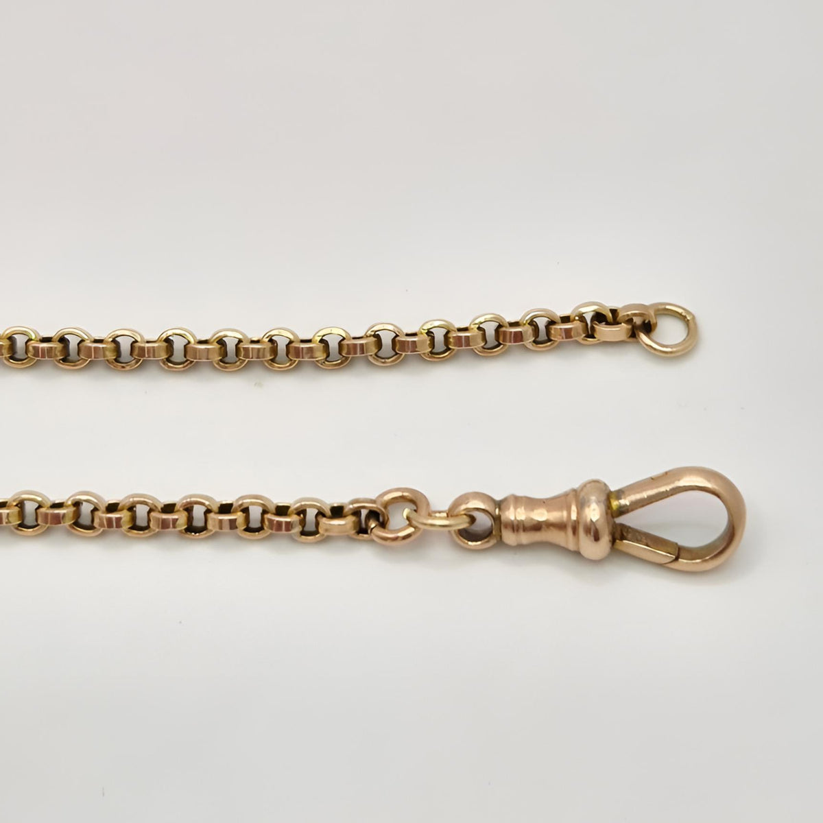 9ct yellow gold flat top belcher link bracelet ends