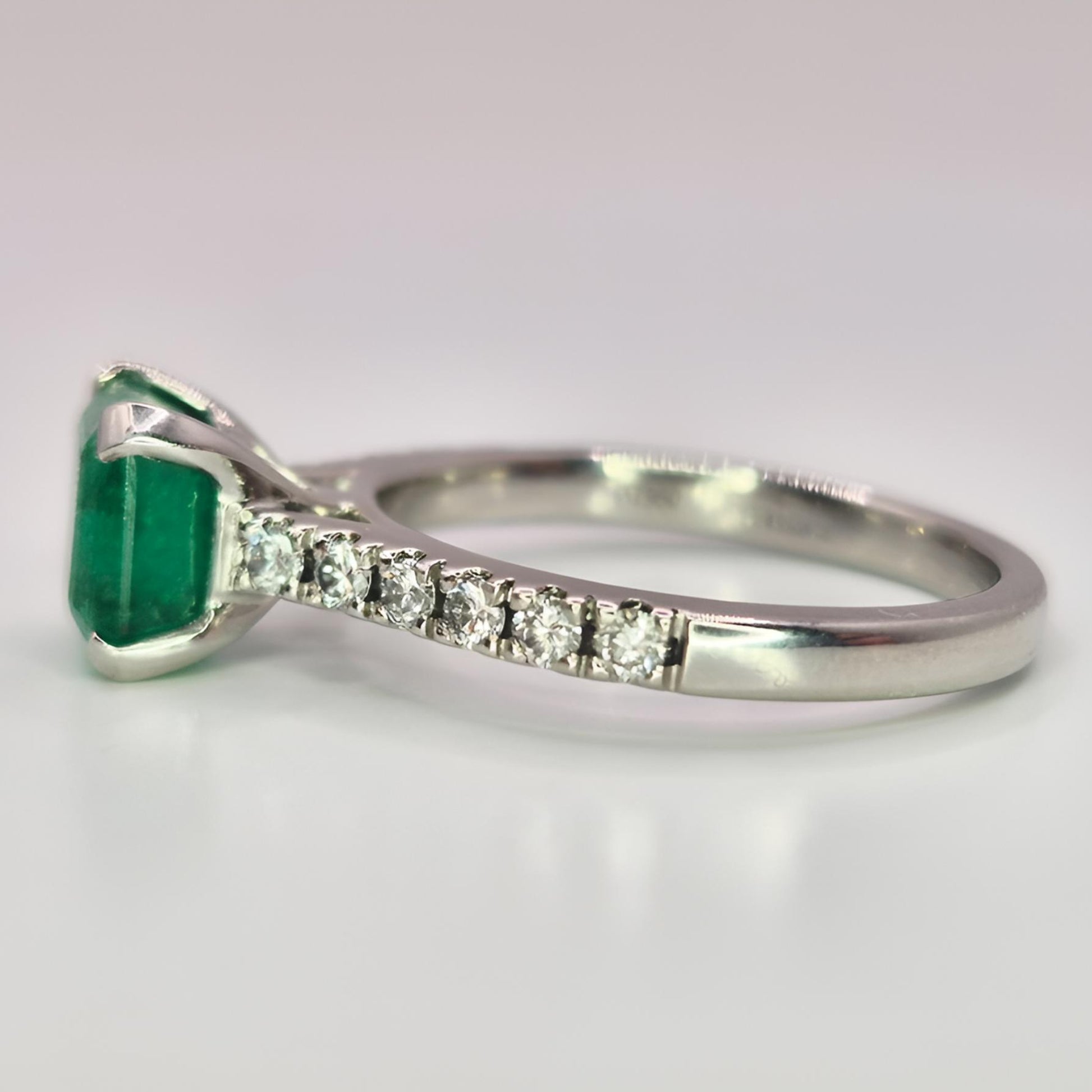 buish green emerald ring left