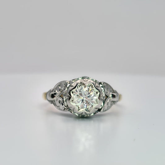 fully hallmarked 18ct yellow gold single stone diamond ring centre image