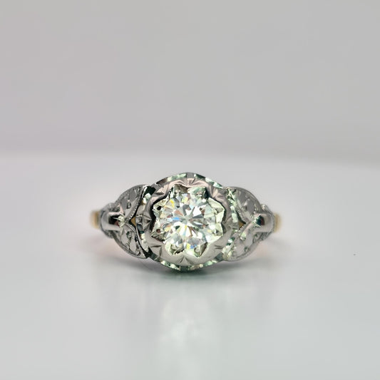 fully hallmarked 18ct yellow gold single stone diamond ring upside down