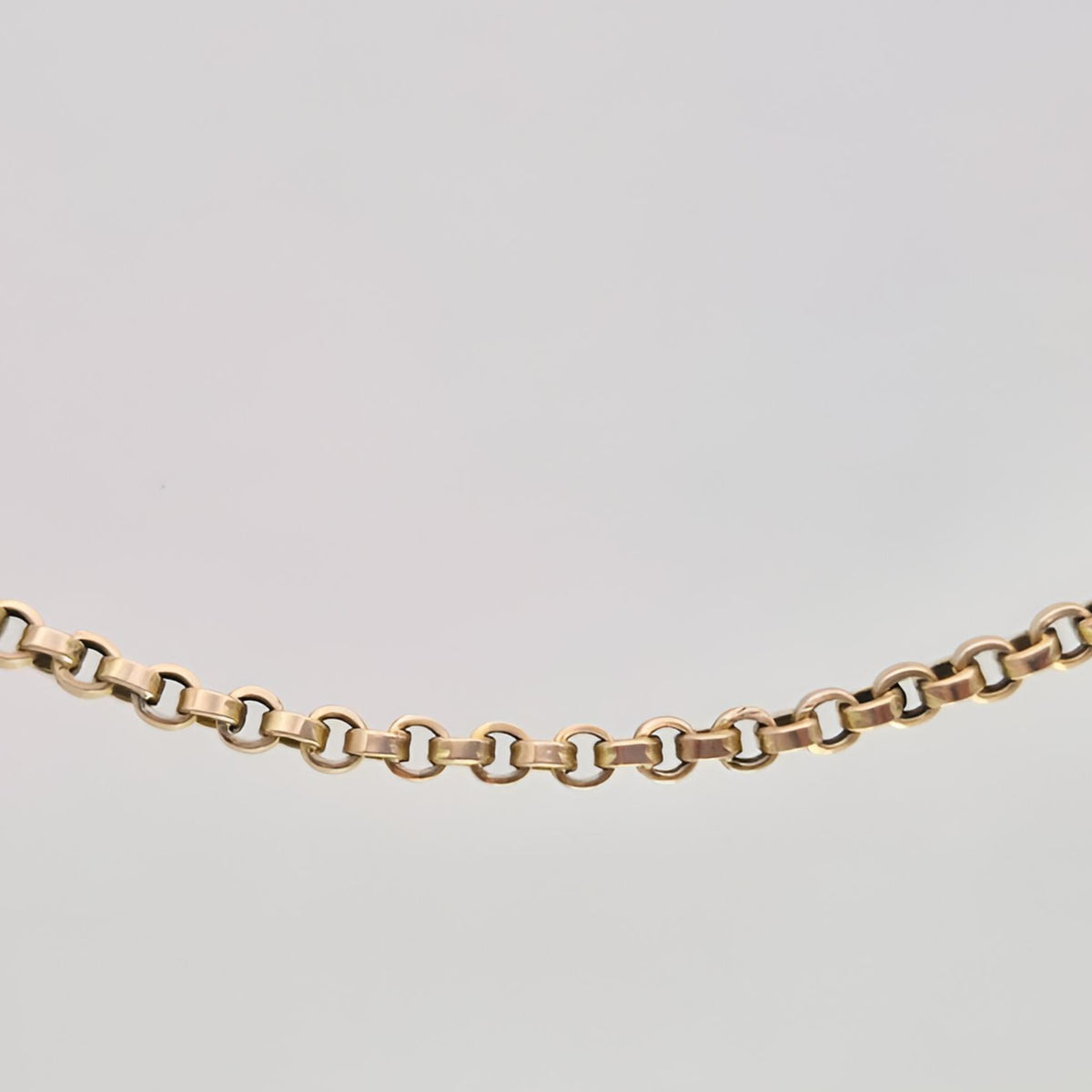 fully hallmarked 9ct gold flat link belcher chain with trigger clasp