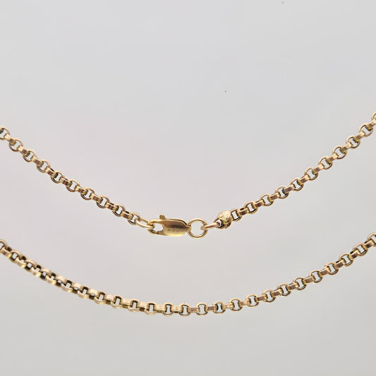 hallmarked 9ct gold flat link belcher chain with trigger clasp