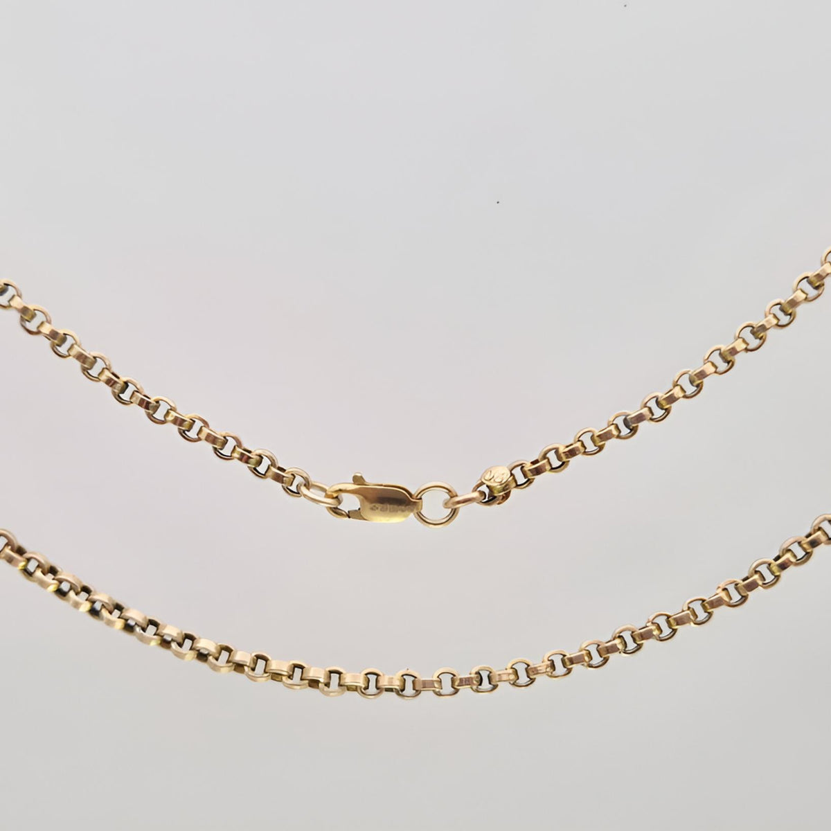 hallmarked 9ct gold flat link belcher chain with trigger clasp