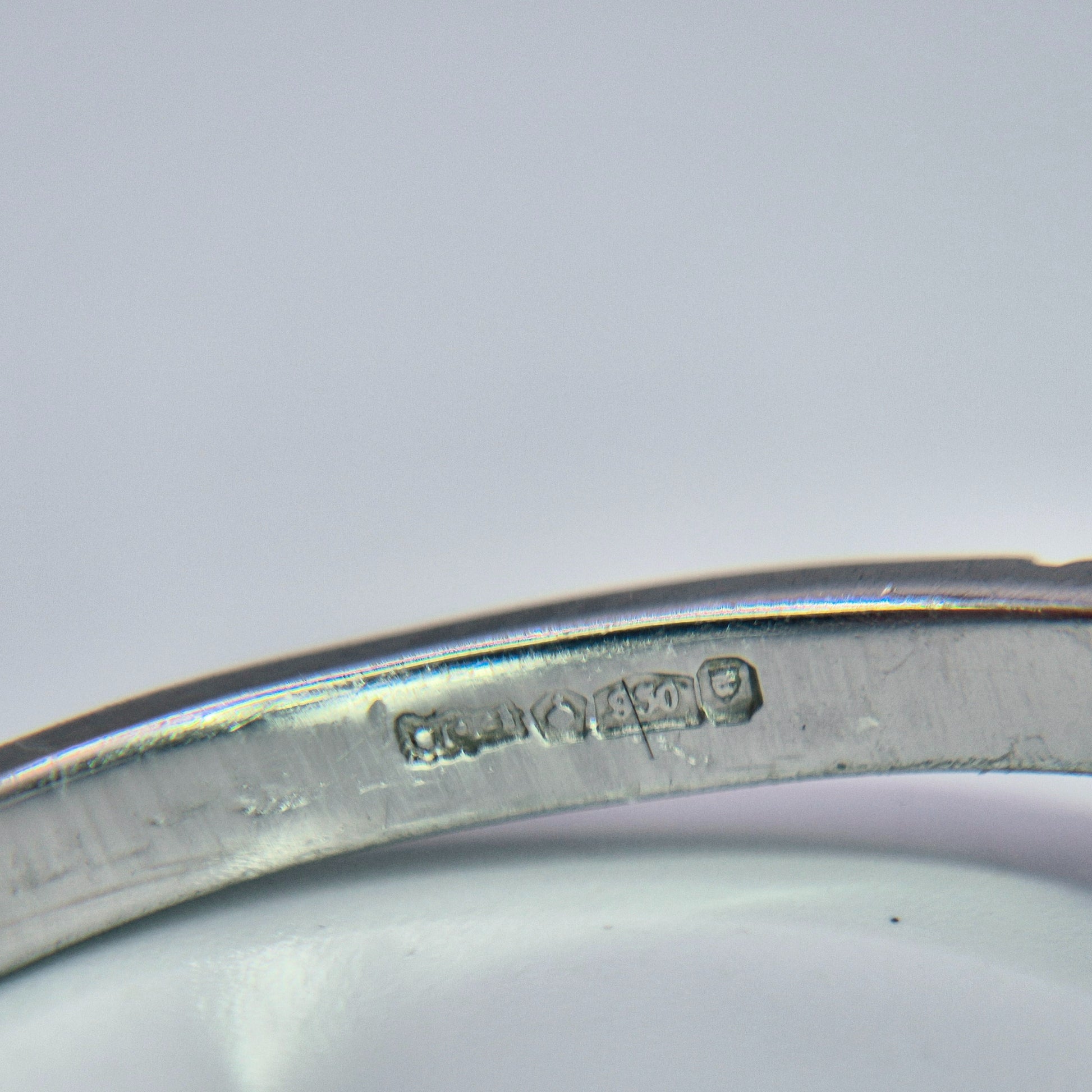 platinum diamond halo diamond set collet and diamond set shoulder ring full hallmark view